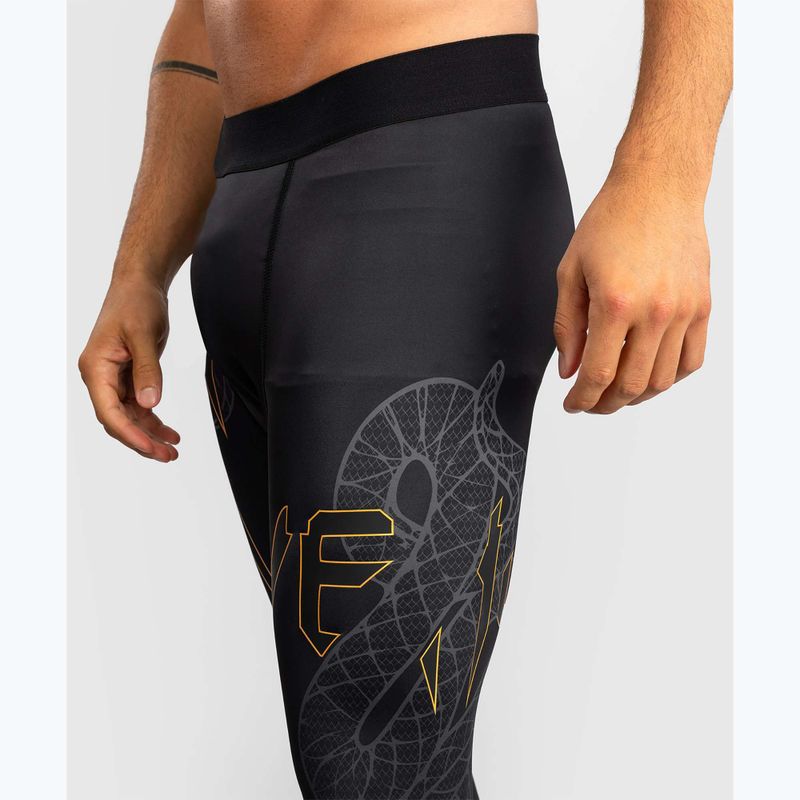 Pánske tréningové legíny Venum Serpenti Spats black/silver/gold 6
