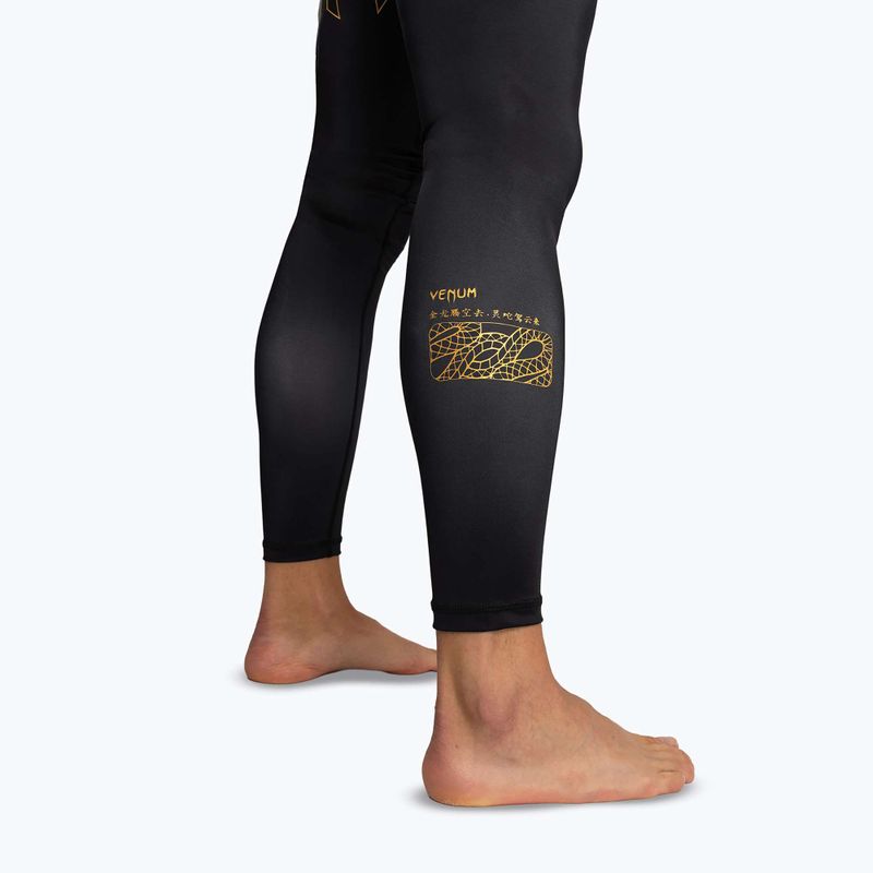Pánske tréningové legíny Venum Serpenti Spats black/silver/gold 7
