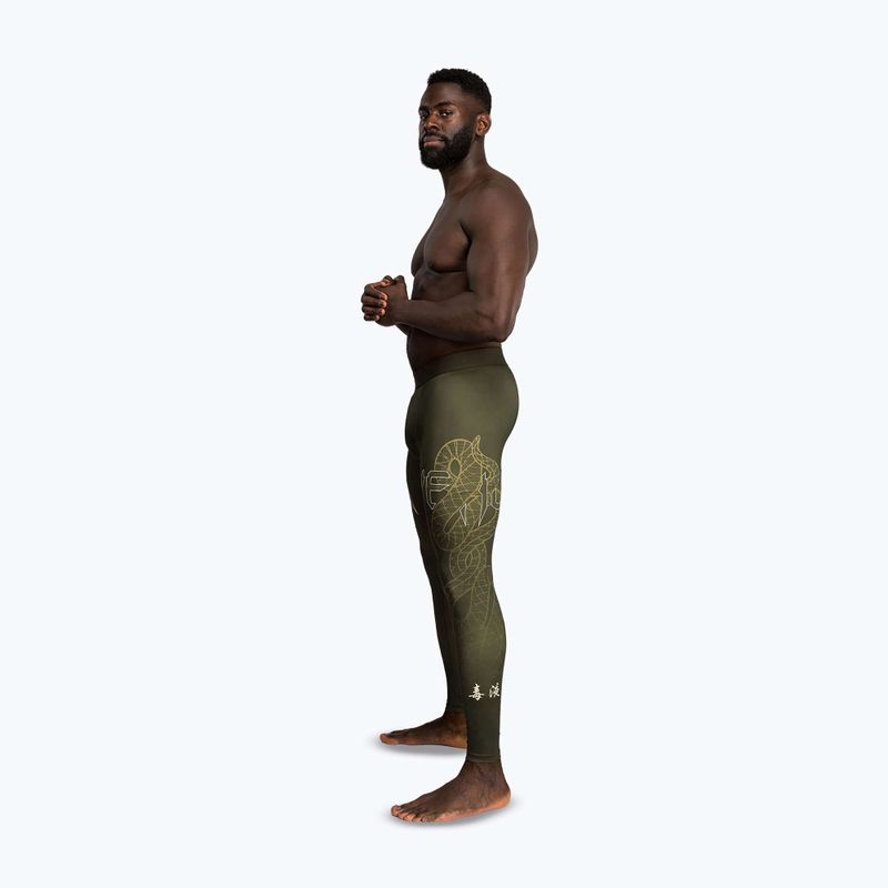 Pánske tréningové legíny Venum Serpenti Spats khaki/bronze/ivory 4
