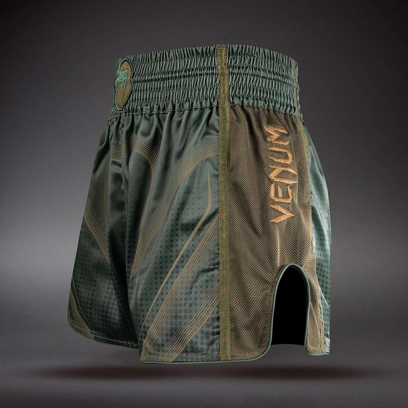 Tréningové šortky Venum Stealth Muay Thai Khaki/Dark Green 3