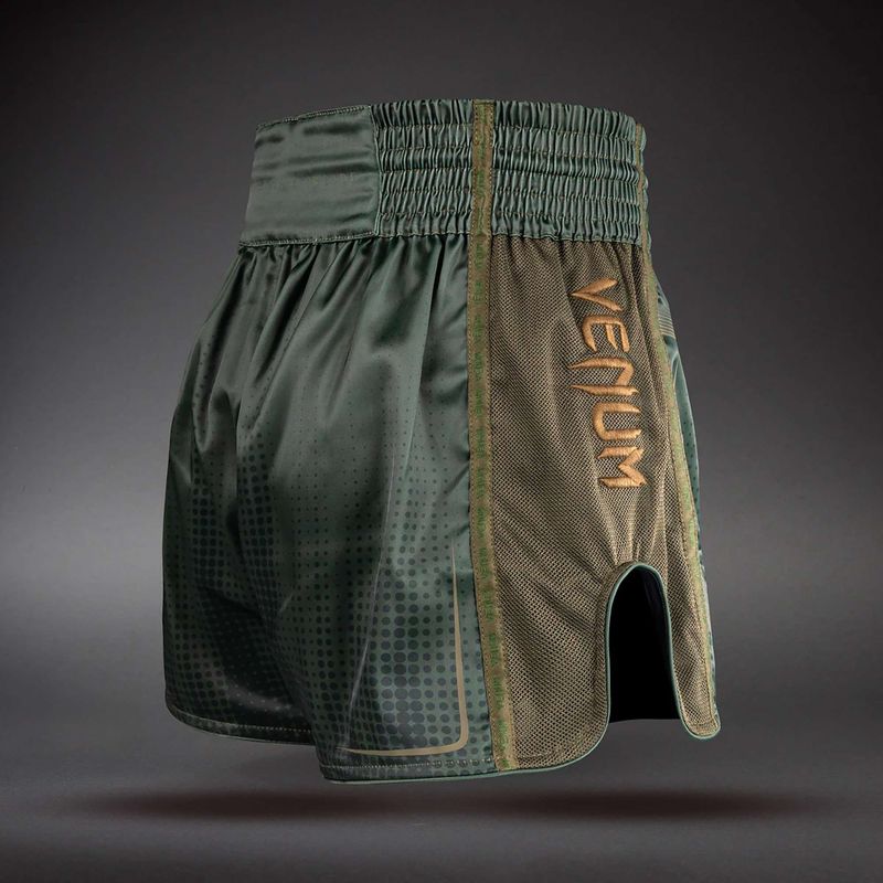 Tréningové šortky Venum Stealth Muay Thai Khaki/Dark Green 4