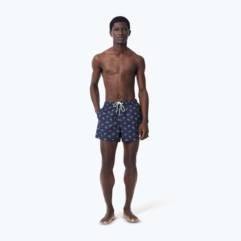 Pánske plavecké šortky Lacoste MH7188 navy blue/multico 2