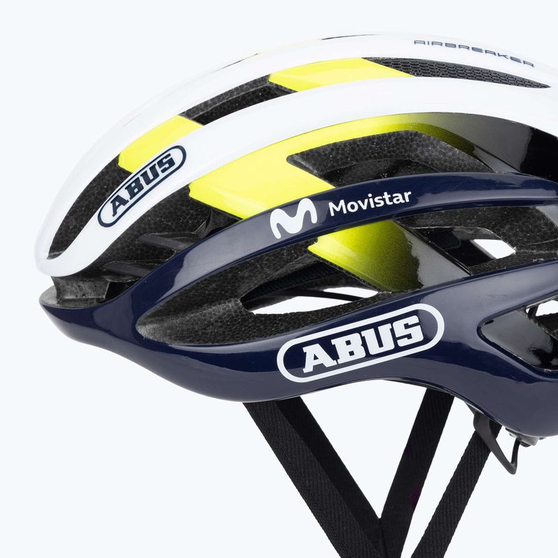 Cyklistická prilba ABUS AirBreaker Movistar Team 24 navy/yellow/white 7