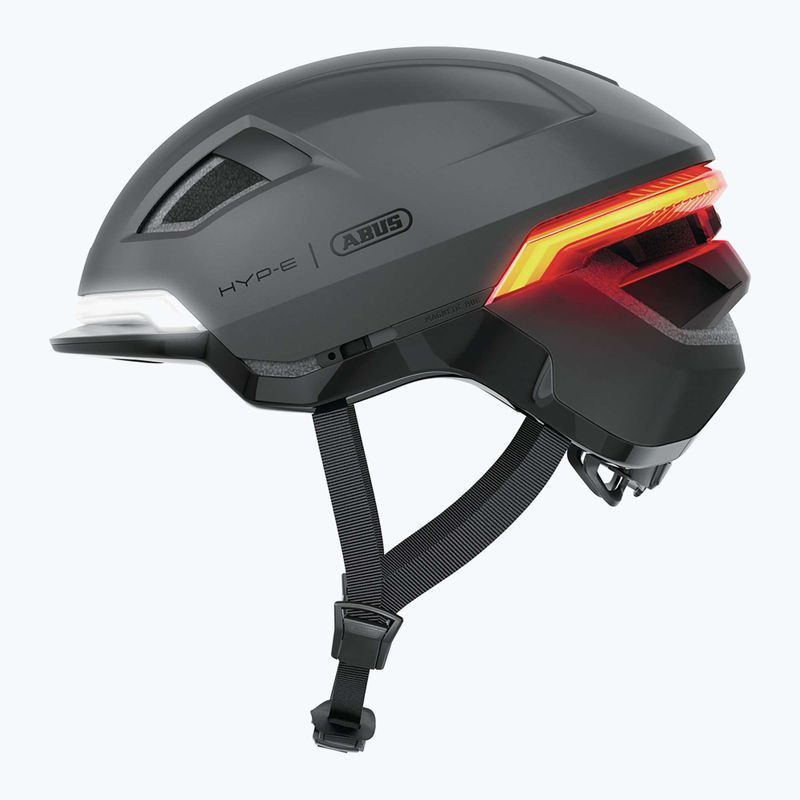 Cyklistická prilba s ukazovateľmi smeru ABUS Hyp-E volcano titan 2