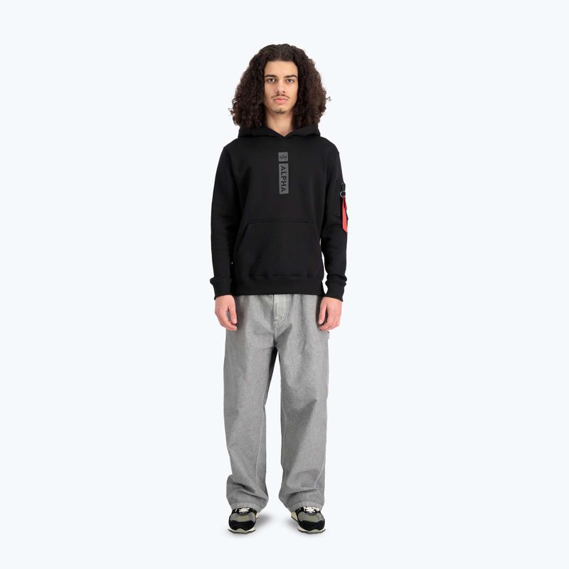 Pánska mikina Alpha Industries Puff Print Hoodie black 2