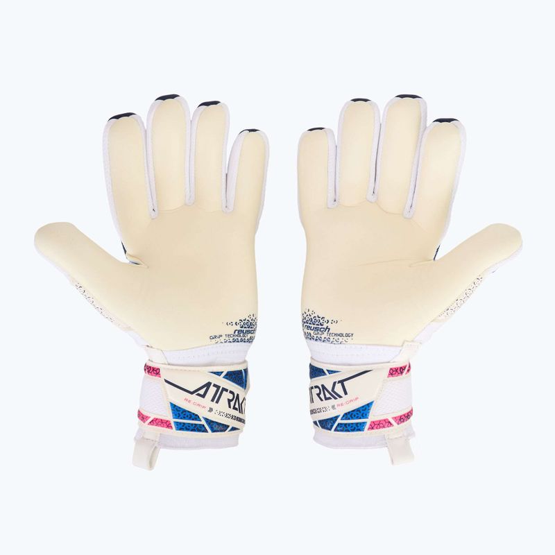 Reusch Attrakt RE:GRIP NC brankárske rukavice modrá/ružová/biela 3