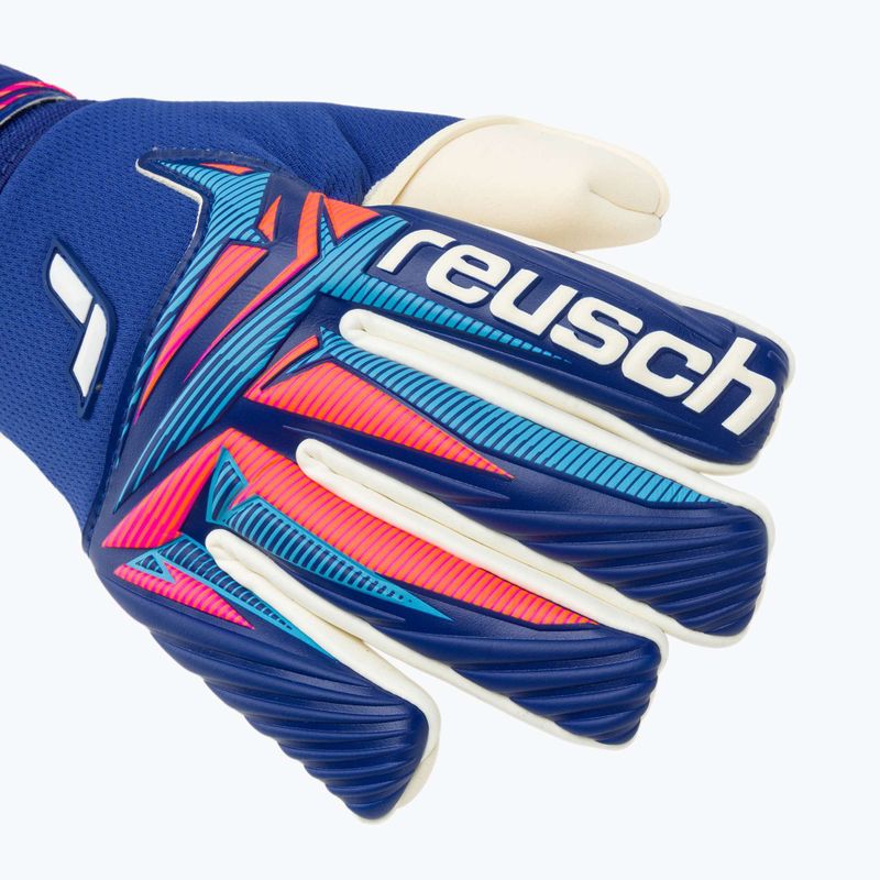 Detské brankárske rukavice Reusch Attrakt Gold X NC Junior sharp blue/white/shocking orange 4