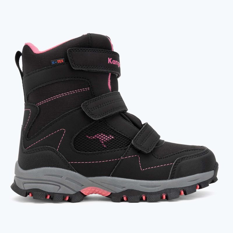 Detské snehové topánky KangaROOS K-Robi KTX jet black/daisy pink 2