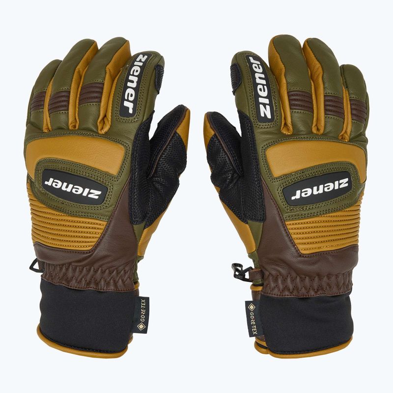 Pánske lyžiarske rukavice ZIENER Guard GTX + Gore Grip PR alpine dark/brown 4