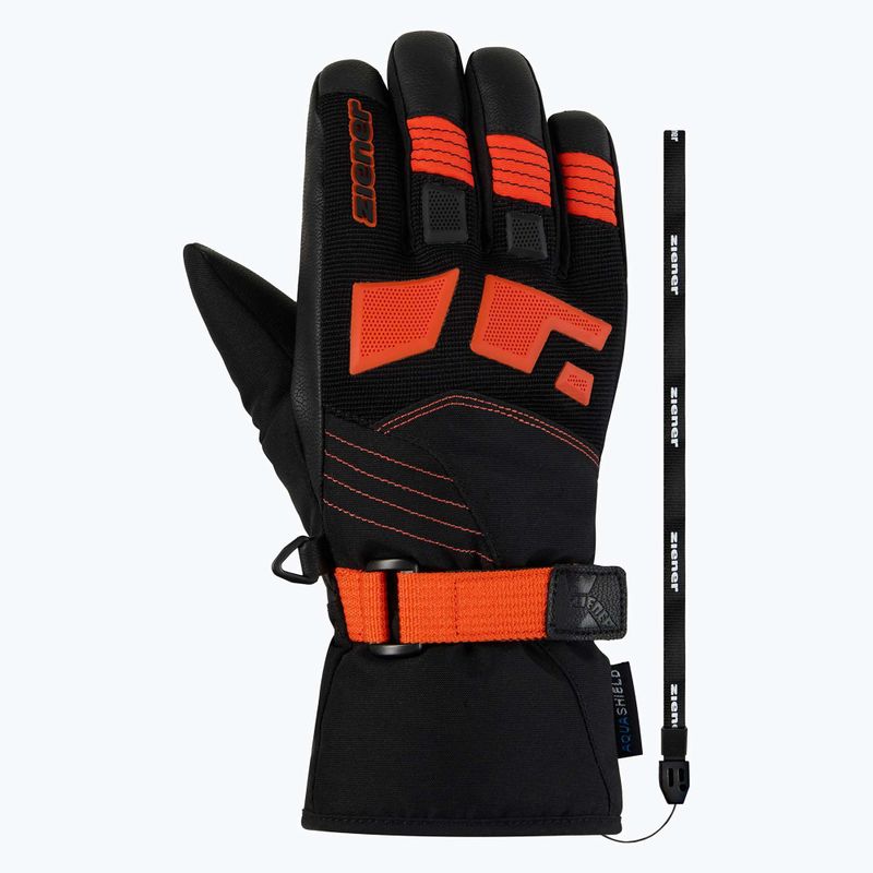 Detské lyžiarske rukavice ZIENER Lukian-Z AS black/orange red 2