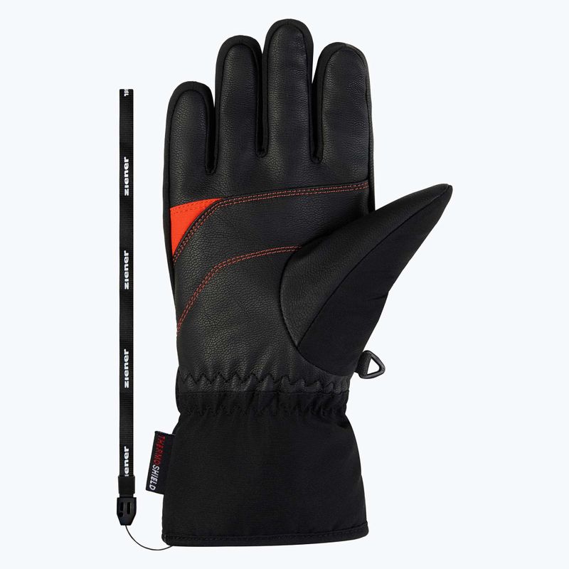 Detské lyžiarske rukavice ZIENER Lukian-Z AS black/orange red 3