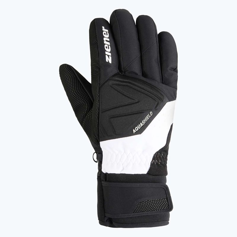 Pánske lyžiarske rukavice ZIENER Gatis Aquashield black/white 2