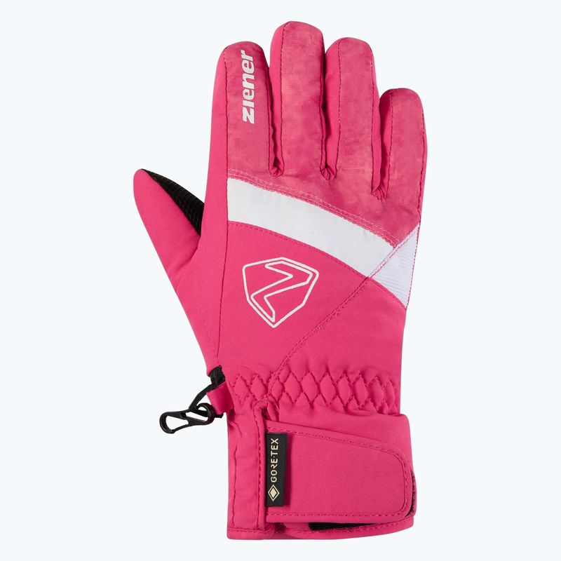 Detské lyžiarske rukavice ZIENER Leif GTX-Z tie-dye pop pink 2