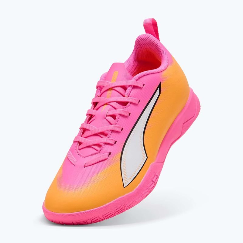 Detské kopačky  PUMA Ultra 6 Play It Jr poison pink/puma wht/sun stream/bright aqua/puma blk 10