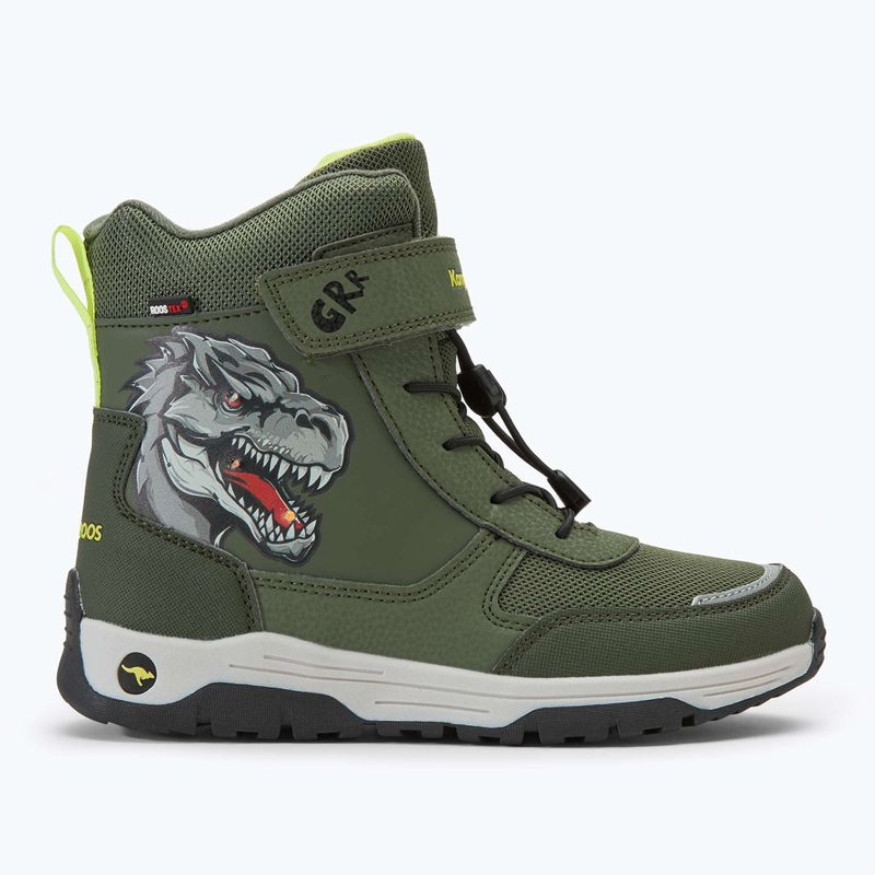 Juniorské snehule KangaROOS K-MJ Edison EV RTX SL olive / limetta dino 2