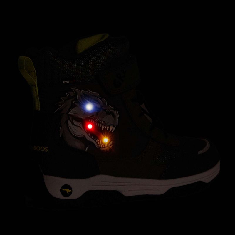 Juniorské snehule KangaROOS K-MJ Edison EV RTX SL olive / limetta dino 8