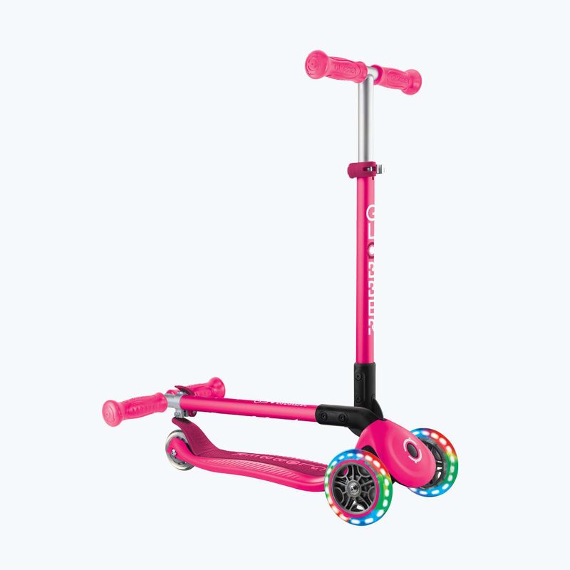 Detská trojkolesová kolobežka Globber Primo Foldable Lights fuchsia 5