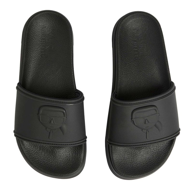 KARL LAGERFELD dámske žabky Condominium Nft Relief black rubber 4