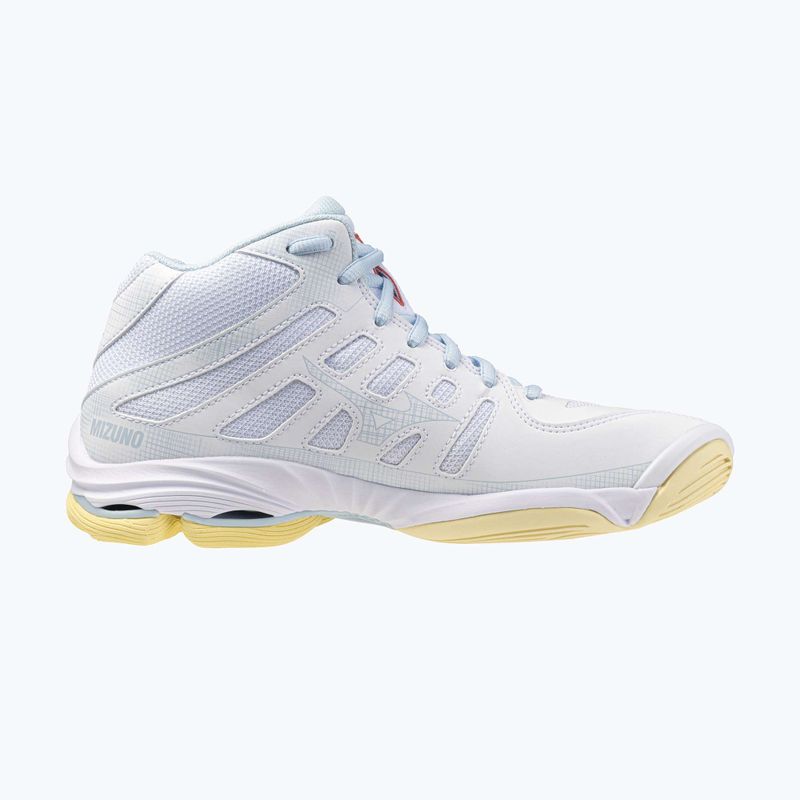 Dámske volejbalové topánky Mizuno Wave Voltage 2 Mid white/calypso coral/pale banana 9