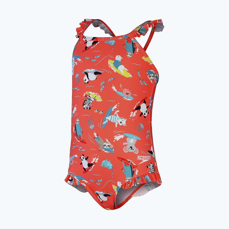 Speedo Detské jednodielne plavky Digital Frill Thinstrap Orange 8-1288115155 3