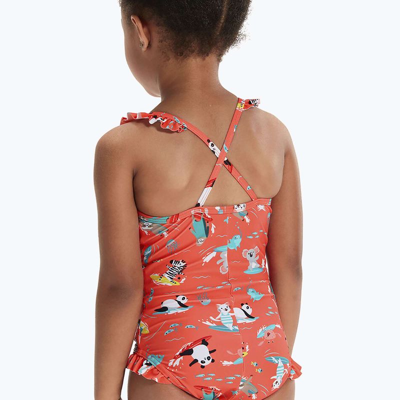 Speedo Detské jednodielne plavky Digital Frill Thinstrap Orange 8-1288115155 5