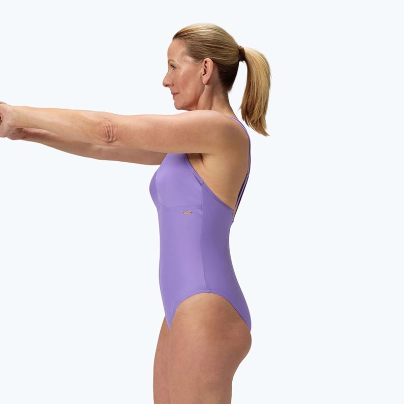 Dámske jednodielne plavky Speedo Shaping Strappy purple mist 4