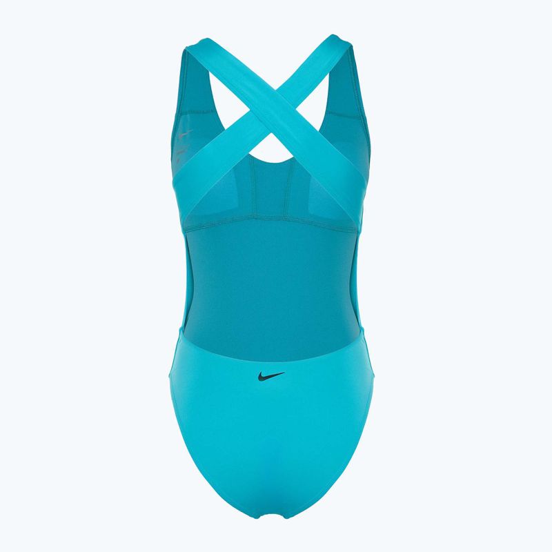 Dámske jednodielne plavky Nike Multi Logo Crossback dusty cactus 2