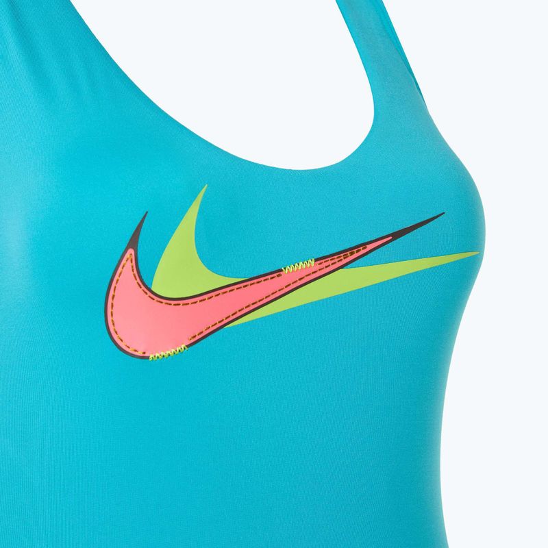 Dámske jednodielne plavky Nike Multi Logo Crossback dusty cactus 3