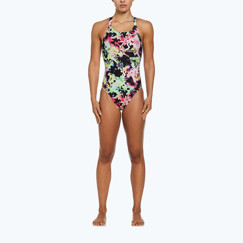 Dámske jednodielne plavky Nike Hydrastrong Multi Print Fastback rainbow 5