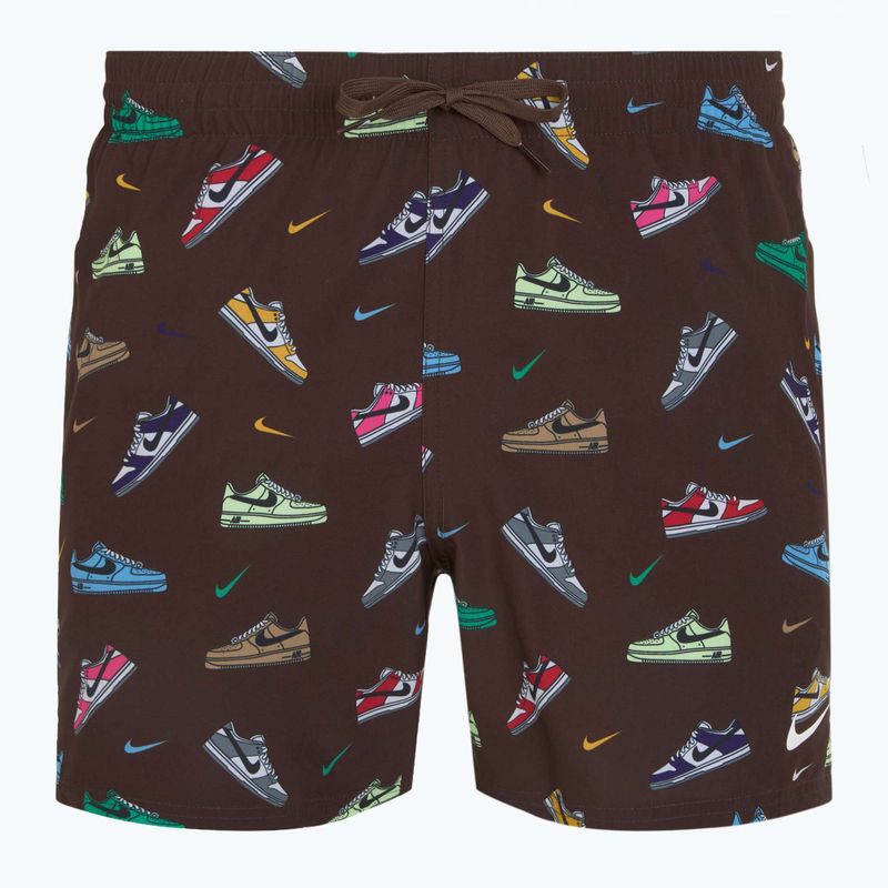 Pánske plavecké šortky Nike Multi Print 5" Volley baroque brown 5