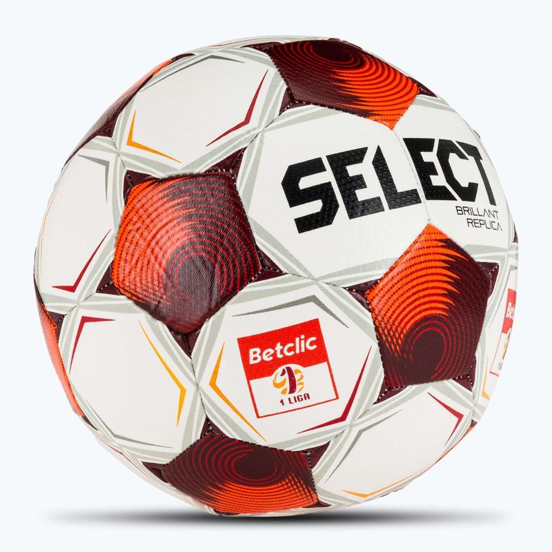 Futbalová lopta SELECT Brillant Replica Betclic v25 white/red veľkosť 5 2