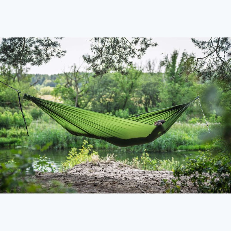 Turistická hojdacia sieť Lesovik Bright treetop green 2