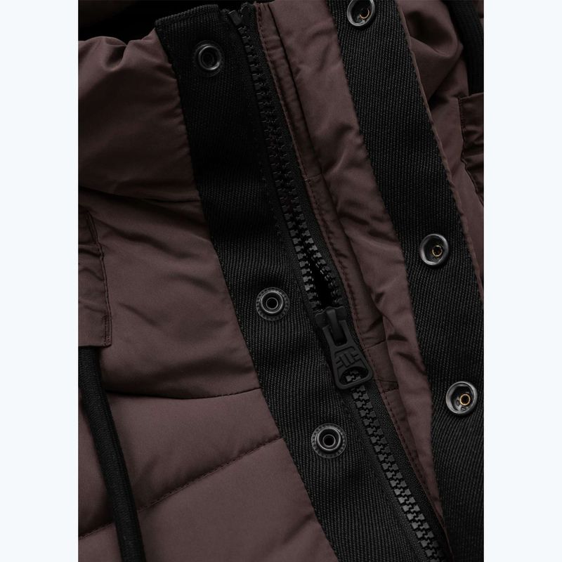 Dámska zimná bunda Pitbull Amalia Padded Hooded dark chocolate 8