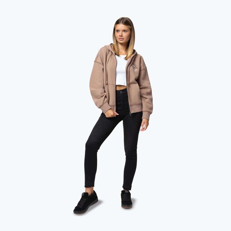 Dámska mikina Pitbull Skull Surf Hooded Zip chocolate mousse 2