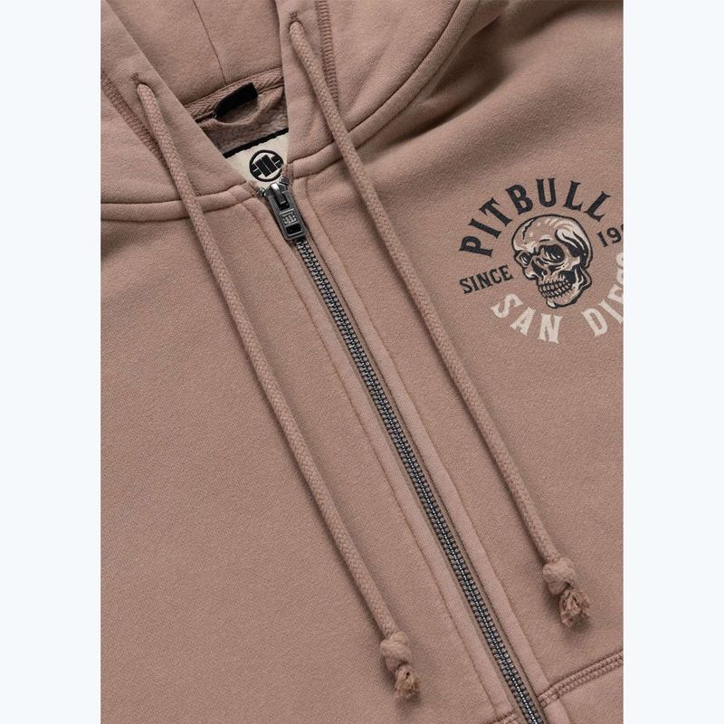 Dámska mikina Pitbull Skull Surf Hooded Zip chocolate mousse 9