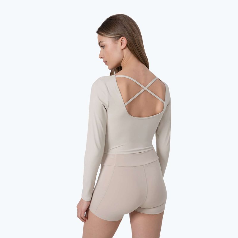 Dámsky top na jogu 4F beige H4Z22-TSDL019 2