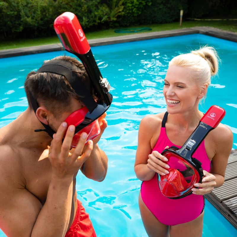 Celotvárová maska na šnorchlovanie AQUASTIC červená SMA-01SC 8