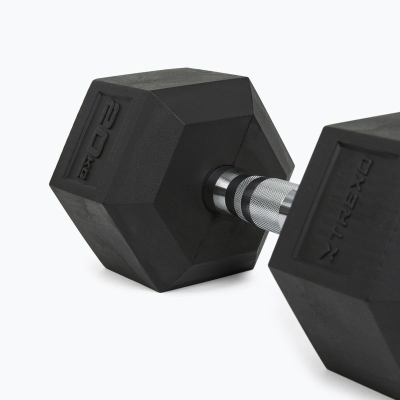 XTREXO Hex HXD200 20 kg pogumované činky 8