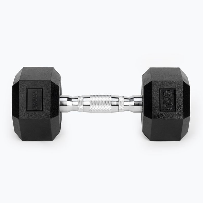 TREXO Hex HXD50 5 kg pogumované činky 4