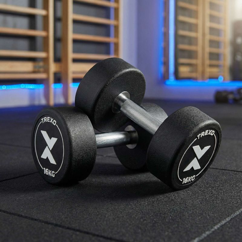 Gumová liatinová činka XTREXO Pro 16 kg black 3