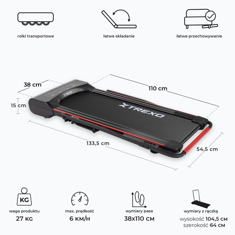 XTREXO Walking Pad W150 elektrický bežecký pás čierny 3