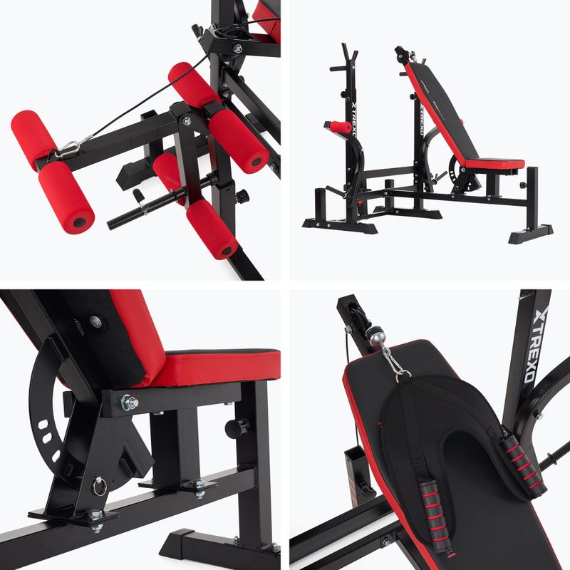Posilňovacia lavica XTREXO BenchFit Max so stojanom a bicepsovým pultom black 14