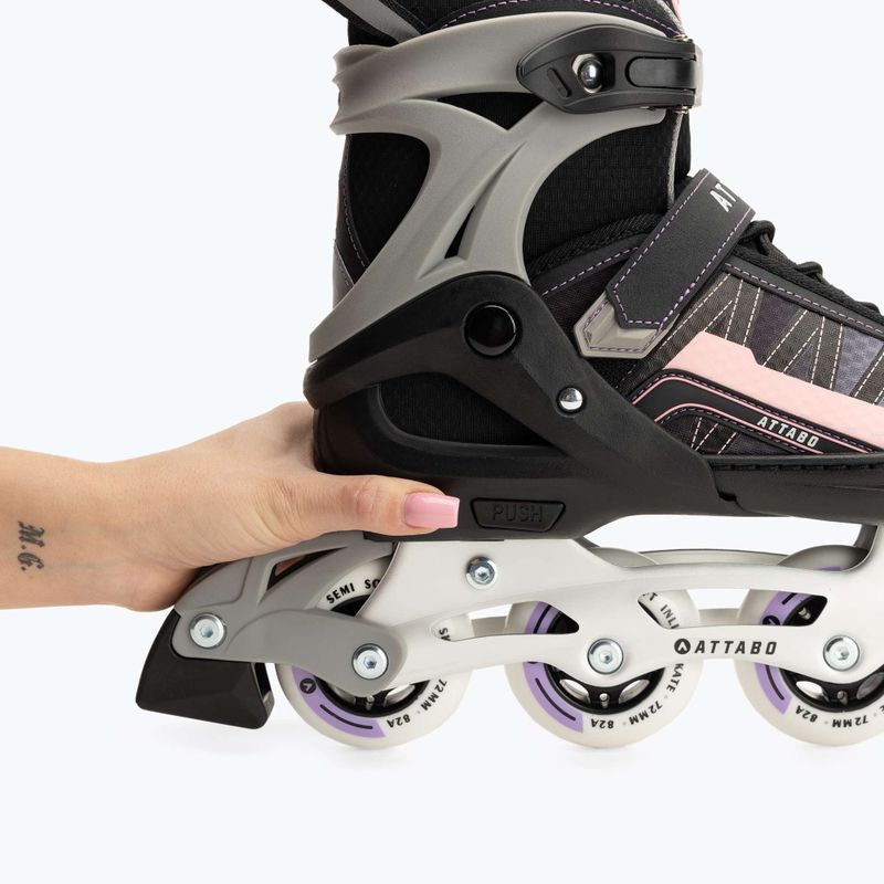 Detské kolieskové korčule nastaviteľné ATTABO Bladeroll black/violet 8