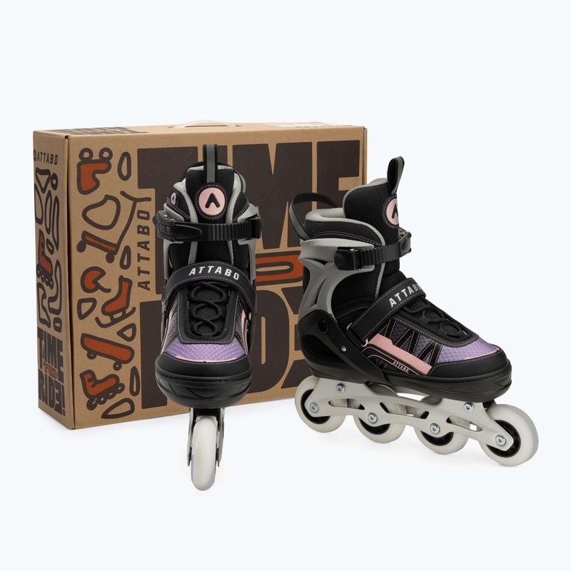 Detské kolieskové korčule nastaviteľné ATTABO Bladeroll black/violet 11
