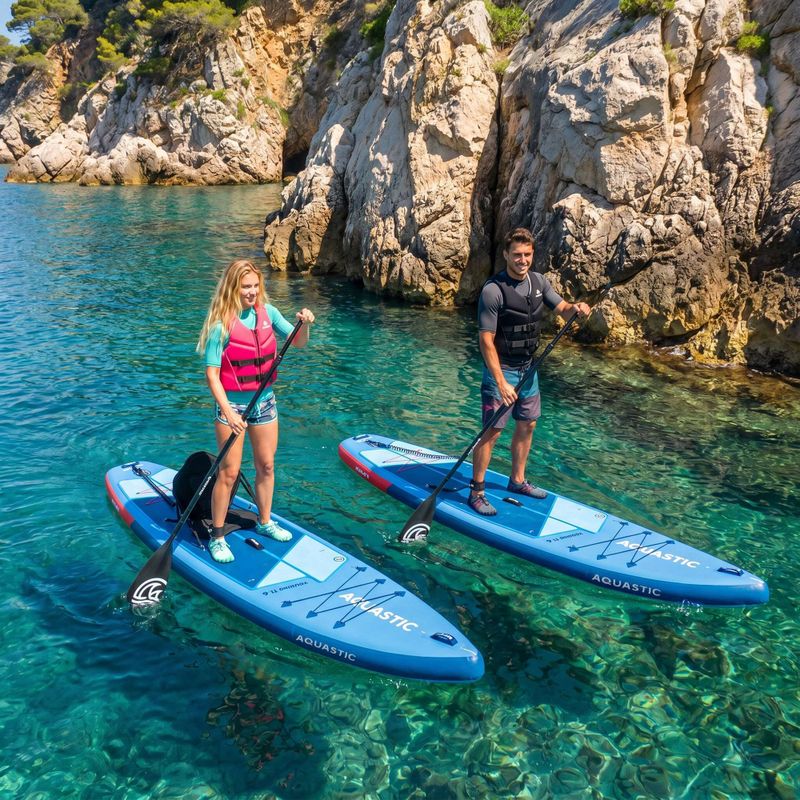 Súprava doska SUP nafukovacia AQUASTIC Touring 11'6" modrá 22