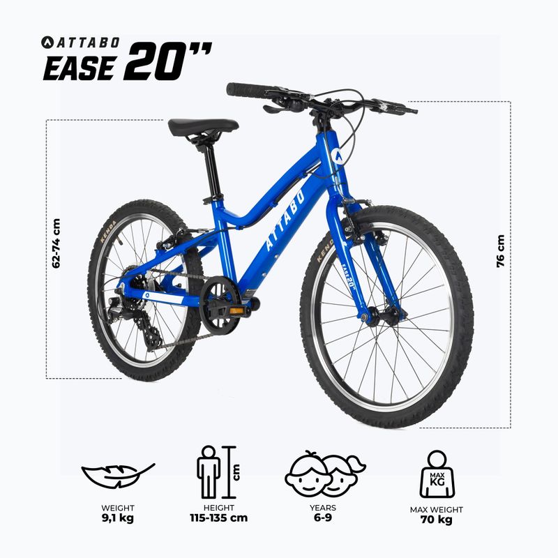 Detský bicykel ATTABO EASE 20" modrý 2