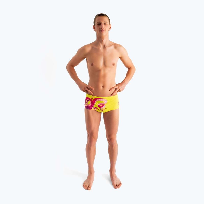 Pánske plavecké boxerky SWEEP Aqua Kraken pink/yellow 6