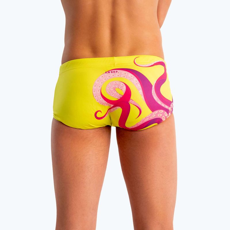 Pánske plavecké boxerky SWEEP Aqua Kraken pink/yellow 9