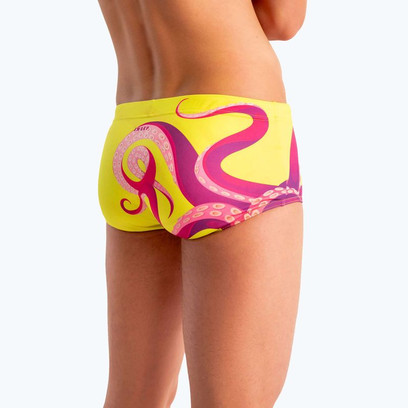 Pánske plavecké boxerky SWEEP Aqua Kraken pink/yellow 10