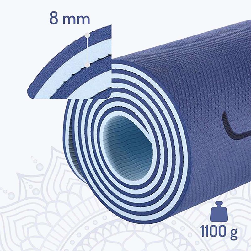 Podložka na jogu HMS YM10 8 mm tmavomodrá 4